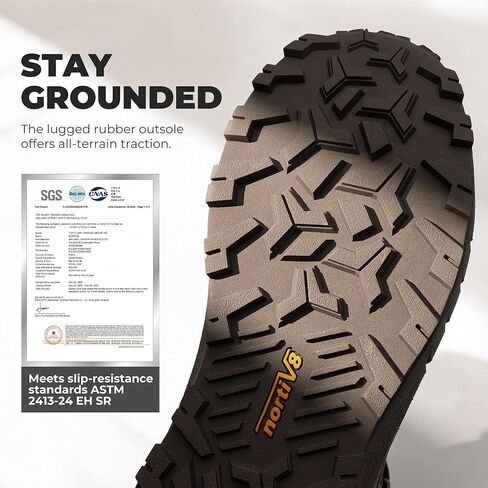 أحذية NORTIV 8 بمقدمة مركبة للرجال ASTM F2413-24 أحذية عمل آمنة خفيفة الوزن ومضادة للتعب وغير قابلة للانزلاق مع سحاب لبناء المستودعات، Terrascope-nano in Kuwait