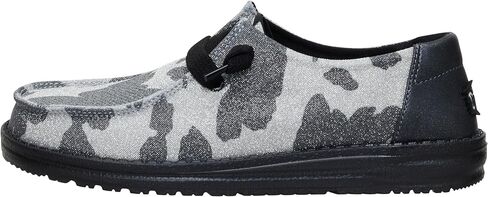 HEYDUDE Wendy Leopard Sparkle Black/Grey Size 9, Women?s Shoes, Slip-on Loafers, Comfortable & Light-Weight in Kuwait