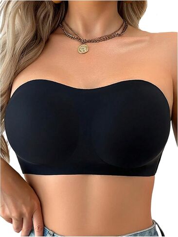 OYOANGLE Women's Criss Cross Strapless Bra Non Slip Padded Tube Top Bras Comfortable Bralettes in Saudi Arabia