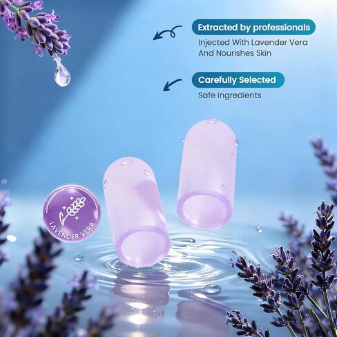 Kimihome Gel Toe Cap and Protector - Silicone Toe Covers - Cushions and Protects to Provide Relief from Missing or Ingrown Toenails, Corns, Calluses, Blisters (4 Large + 4 Medium, Lavender) in Saudi Arabia