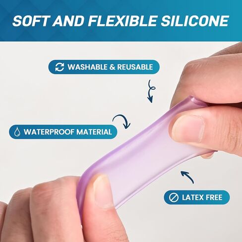 Kimihome Gel Toe Cap and Protector - Silicone Toe Covers - Cushions and Protects to Provide Relief from Missing or Ingrown Toenails, Corns, Calluses, Blisters (4 Large + 4 Medium, Lavender) in Saudi Arabia