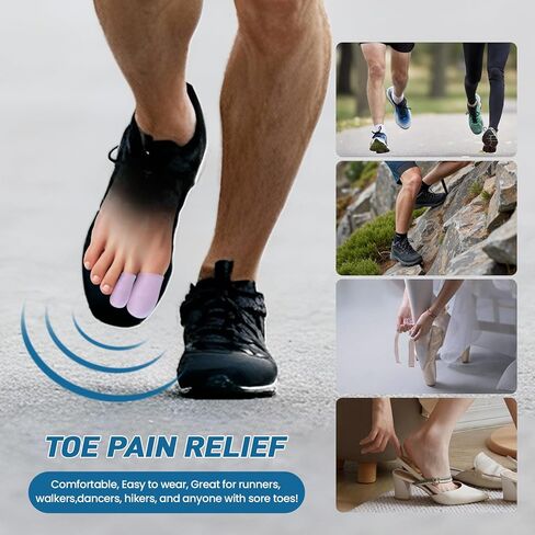 Kimihome Gel Toe Cap and Protector - Silicone Toe Covers - Cushions and Protects to Provide Relief from Missing or Ingrown Toenails, Corns, Calluses, Blisters (4 Large + 4 Medium, Lavender) in Saudi Arabia