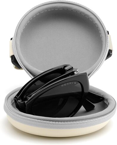 MERRY'S Folding Sunglasses Retro Vintage Narrow Cat Eye Sunglasses for Women Men with Case S6189 in Saudi Arabia
