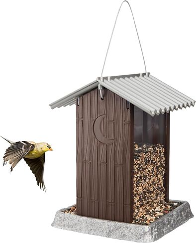North States Village Collection Red General Store Bird Feeder: Easy Fill and Clean. شنق أو جبل القطب. مغذيات الطيور في الهواء الطلق. صنع في الولايات المتحدة. 6.5 جنيه سعة البذور (9.5 "× 10.25" × 14 "، أحمر) in Kuwait