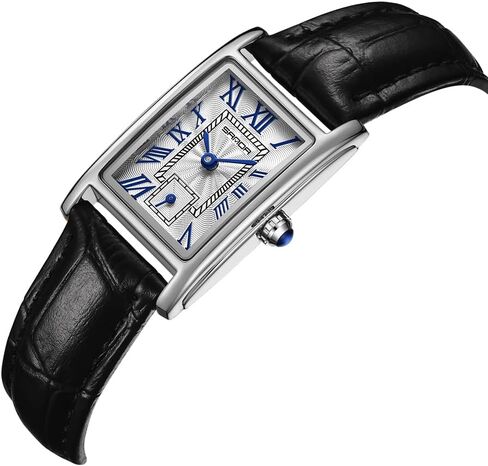 MASTOP Vintage Rectangle Women's Dress Watch with Leather Strap Classic Ladies Analog Quartz Business Watches Ultra-Thin Ladies Bangle Bracelet Watch Female in Saudi Arabia
