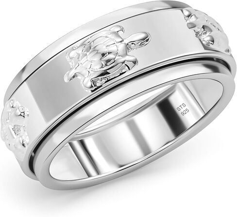 Spinner Band Zodiac Rings 925 Sterling Silver - Handmade Animal Womens Men Stress Relief Rings Her - Statement Jewelry - Engagement, Wedding, Anniversary - Birthday Christmas Gifts for Womens in Saudi Arabia