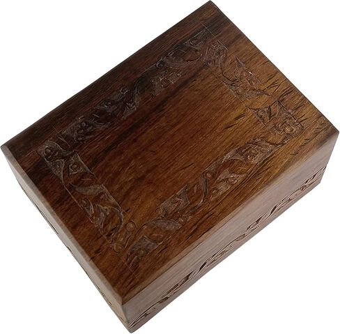 IBLAY Wooden Urn Box: Hand-Carved Memorial Cremation Urn for Human Ashes (9.5x7.5in) Holds upto 250 lbs in Saudi Arabia