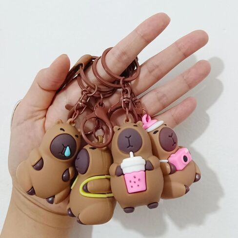 ISEMRO 4 قطع سلسلة مفاتيح كابيبارا سوبر لطيف كابيبارا هدايا مفتاح سلسلة للأطفال حفلة التخرج عيد ميلاد in Kuwait