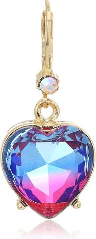 Betsey Johnson Ombre Stone Heart Drop Earrings in Saudi Arabia