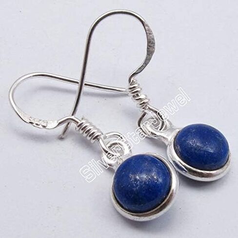 SilverStarJewel 925 Solid Silver Lapis Lazuli Earrings 2.8 cm Gemstone Gift in Saudi Arabia