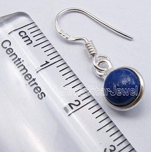 SilverStarJewel 925 Solid Silver Lapis Lazuli Earrings 2.8 cm Gemstone Gift in Saudi Arabia