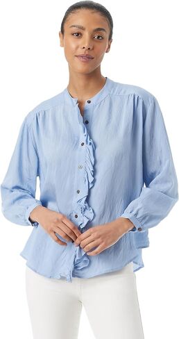 Sam Edelman Womens Tarra Ruffle Button Down Shirt with Tie Front Standard in Saudi Arabia