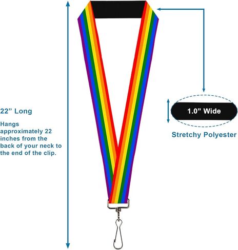 Buckle-Down Lanyard-1.0"-Flag Pride Rainbow in Saudi Arabia