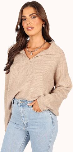 Petal & Pup Women's Shay Collar Knit Sweater in Saudi Arabia