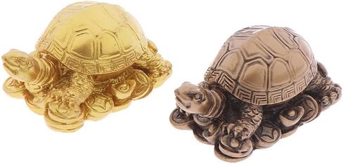 Feng Shui Decor Wealth Luck Ornament Mini Copper Turtle Statue for Attracting Wealth Home Office Car Decor Turtle on Money Housewarming Gift Feng Shui Modern Decoration in Saudi Arabia