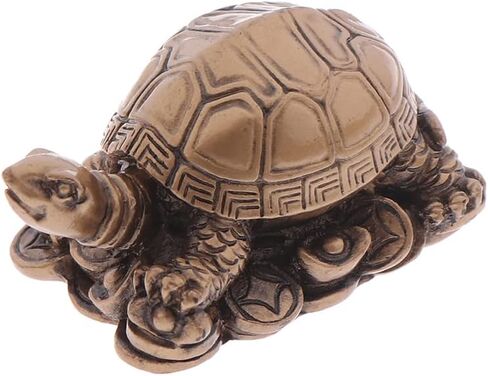 Feng Shui Decor Wealth Luck Ornament Mini Copper Turtle Statue for Attracting Wealth Home Office Car Decor Turtle on Money Housewarming Gift Feng Shui Modern Decoration in Saudi Arabia