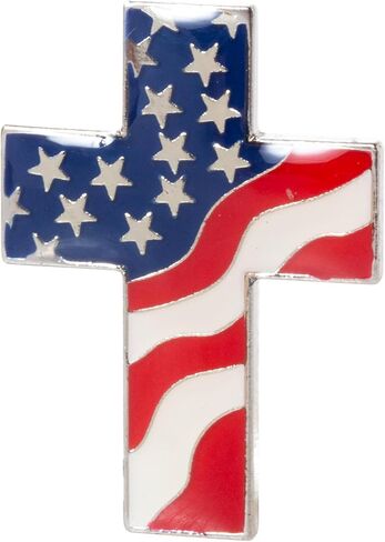 Artisan Owl USA American Flag Cross Symbol Lapel Hat Pin in Saudi Arabia
