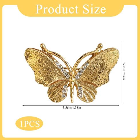 Gold Butterfly Broochs Pin for Women,Small Elegant Butterfly Brooch for Lapel,Christmas Party Stylish Dress Hat Bags Pin Accessories in Saudi Arabia