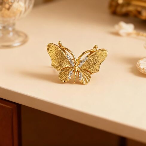 Gold Butterfly Broochs Pin for Women,Small Elegant Butterfly Brooch for Lapel,Christmas Party Stylish Dress Hat Bags Pin Accessories in Saudi Arabia