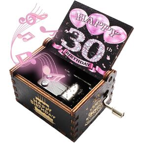 ukebobo Wooden Music Box- Happy Birthday Music Box, Gifts for 13th Birthday, 13 Years Old Birthday Party Decorations- 1 Set(13th-02)