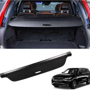 Marretoo for Volvo XC90 Cargo Cover 2016 2017 2018 2019 2020 2021 2022 2023 for Volvo XC90 Accessories Black Retractable Trunk Cover Security Shield Shade