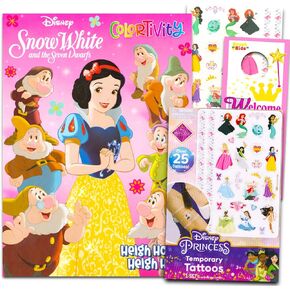Disney Snow White Coloring Book Set for Girls - Bundle with Snow White Activity Book with Tattoos and More | Snow White Coloring Set for Kids, Toddlers