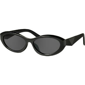 mosanana Retro Oval Sunglasses for Women Vintage 90s Cat Eye Narrow Skinny Sunnies MS52372