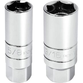 Powerbuilt 641870 2Pc Magnetic Spark Plug Socket, Silver