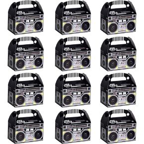 12 Pieces 80s 90s Novelty Boom Favor Boxes Boombox Prop Radio Decorations Table Centerpieces Decor for Retro 1980s Theme Hip Hop Party Favors