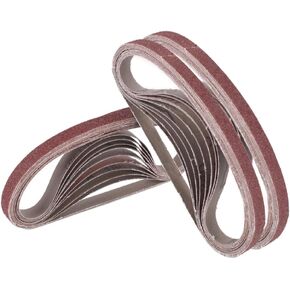 3/8 x 13 Inch Sanding Belt for Belt Sanders, 8 Each of 40/80/240/600 Assorted Grits Sander Belts 32 pcs Aluminum Oxide Sanding Belt for Air Belt Sander, Woodworking, Metal Polishing
