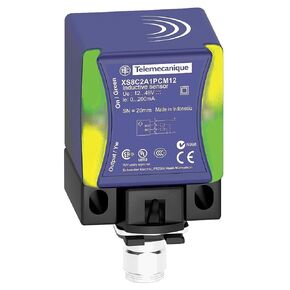 Telemecanique Sensors XS8C2A1PCM12 Universal Series Inductive Proximity Sensor, Multi-Function, Plastic 40 x 40 x 73 mm Rectangular Body, 3-Wire DC PNP Wiring, PNP Input, NO/NC Output, M12 Micro-Connector