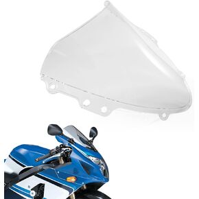 PSLER Windshield WindScreen Double Bubble for GSXR600 750 K4 2004-2005, Black