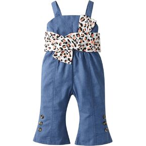 Derouetkia Infant Baby Girl Romper Summer Sleeveless Halter One Piece Jumpsuit Cute Bell Bottom Pants Outfits Clothes
