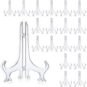 18 Pcs Small Easel Stand for Display, 3 Inch Clear Plate Stands for Display, Book Display Stand, Plate Holders for Displaying, Picture Frame/Sports Sards/Photo Holders for Tables (black)