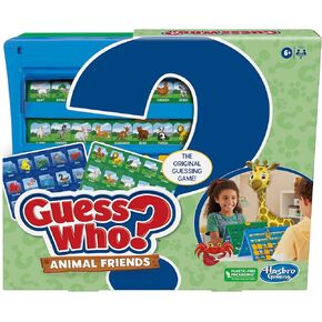 Hasbro Gaming Guess Who? Animal Friends Game, Includes 2 Double-Sided Animal Sheets, 2-Player Board Games for Kids, Ages 6+ (Amazon Exclusive)