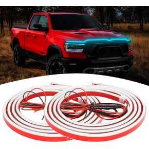 Car Hood Light Strip 2 Pack 71 Inch Led Lights for Car Waterproof Daytime Running Light for SUVs, Trucks (White 2Pack)
