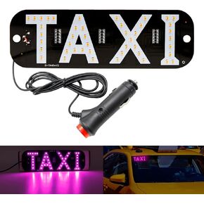 YSY Taxi Light, Taxi LED Sign Decor, Taxi LED Light Logo, Flashing Hook on Car Window with DC12V Car Charger Inverter for Driver (Blue)