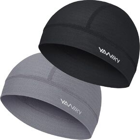 YANIKY Skull Cap Helmet Liners for Men- Soft Elastic Cycling Cap Motorcycle Skull Cap Beanie Wicking Cap Bicycle Running Hats