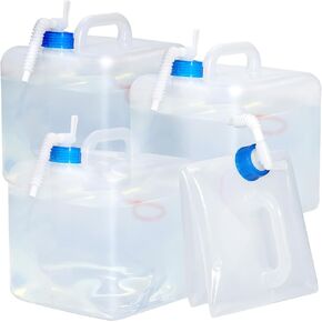 4 Pack Collapsible Water Jug for Camping, Foldable Water Storage Containers with Spigot, BPA Free Water Tank, Large Camping Water Dispenser for Emergency,Survival Kit (2.6 Gallon)
