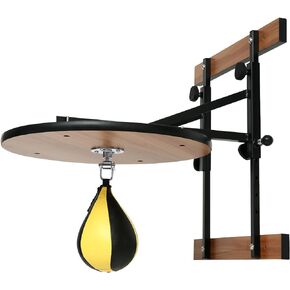 Houseables Boxing Speed Bag Platform Kit, Speed Bag Mount with Speed Punching Bag, Adjustable Height Wood Platform, Black Speedbag Ball, Swivel Speed Bags for Boxing Training, Speed Bag Wall Mount Set