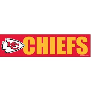 WinCraft NFL Kansas City Chiefs WCR13378713 Bumper Strip, 3" x 12"
