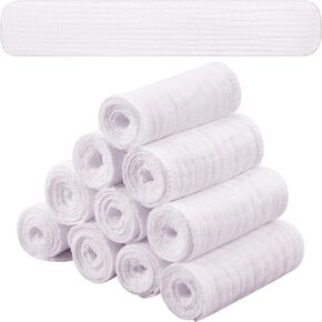Toulite 10 Pack 6 Layer Gauze Cotton Bra Liners Under Bra Pads Breast Pads for Summer Women Sweating Supplies, 18 x 3 Inch