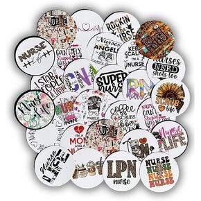 Nurse Freshie Cardstock Circles Cutouts Rounds 3" inches | 24 pk mixed | Oven Bake w/Aroma Beads Scented Oil Resistant Paper RN LPN CNA Scrub Life Freshie