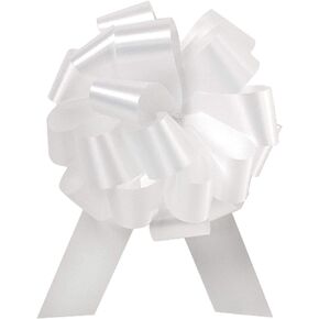 4" White Classic Pull Bow - 18 Loops (1 Bow) in Saudi Arabia