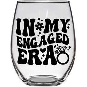 In My Engaged Era - Engagement Gift - Premium 21oz Stemless Wine Glass Tumbler Cup