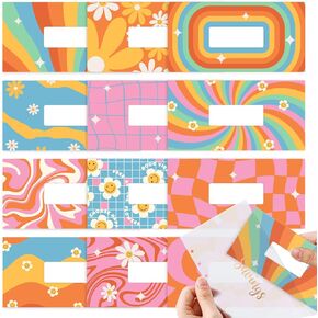 SOUL MAMA A6 Cash Envelopes for Budgeting Binder - 12 Pcs Abstract Themed Budget Binder Inserts, Budget Envelopes Binder Pockets with 6 Holes, Money Saving Envelopes, Cash Stuffing Envelopes