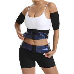 Vigorix Waist Trainer for Women Set: 3-in-1 Arm Sweat Band, Waist Shaper, and Sauna Shorts Set for Women