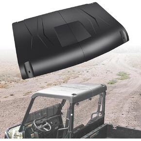 CUSAUTV Plastic Sport Roof for Ranger 570 Midsize,2-Piece Combination Roof Top Compatible with Polaris Ranger Mid Size 570/500/ EV/ETX 2015-2023 Accessories Replace #2885077 Poly 2-Seat Sun Visor Roof