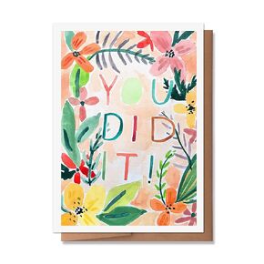 Wunderkid You Did it! Happy Graduation Card, Cute & Artistic Graduation Card 2024 (1 Single Card, Blank inside)