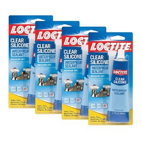 Loctite 908570 4 Pack 2.7-Ounce Tube Clear Silicone Waterproof Sealant